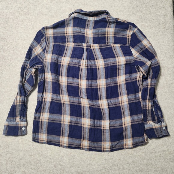 Aerie Womens Flannel Shirt Small Plaid Long Sleeve Button Up Casual Top - Picture 8 of 8